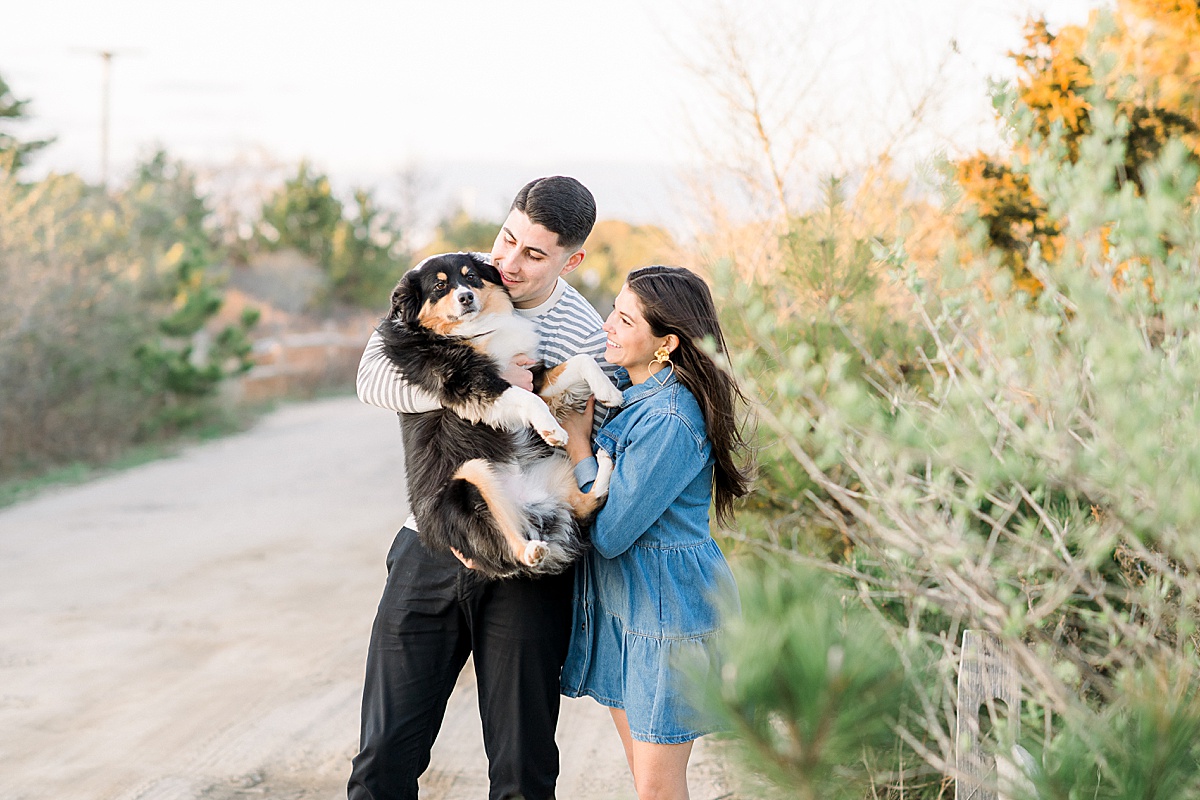 Nantucket Engagement Photos with adorable Puppy by Rebecca Love Photographer