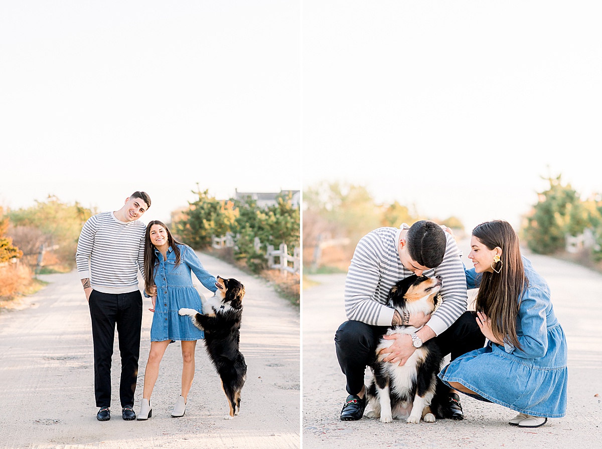 Nantucket Engagement Photos with adorable Puppy by Rebecca Love Photographer