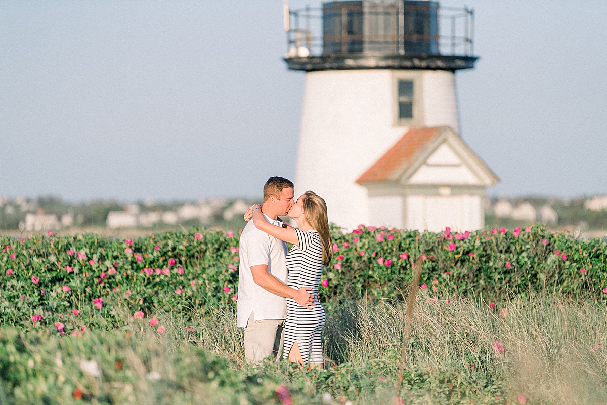 Nantucket Engagement Photos at Brant Point Lighthouse and Downtown with Brian & Emily