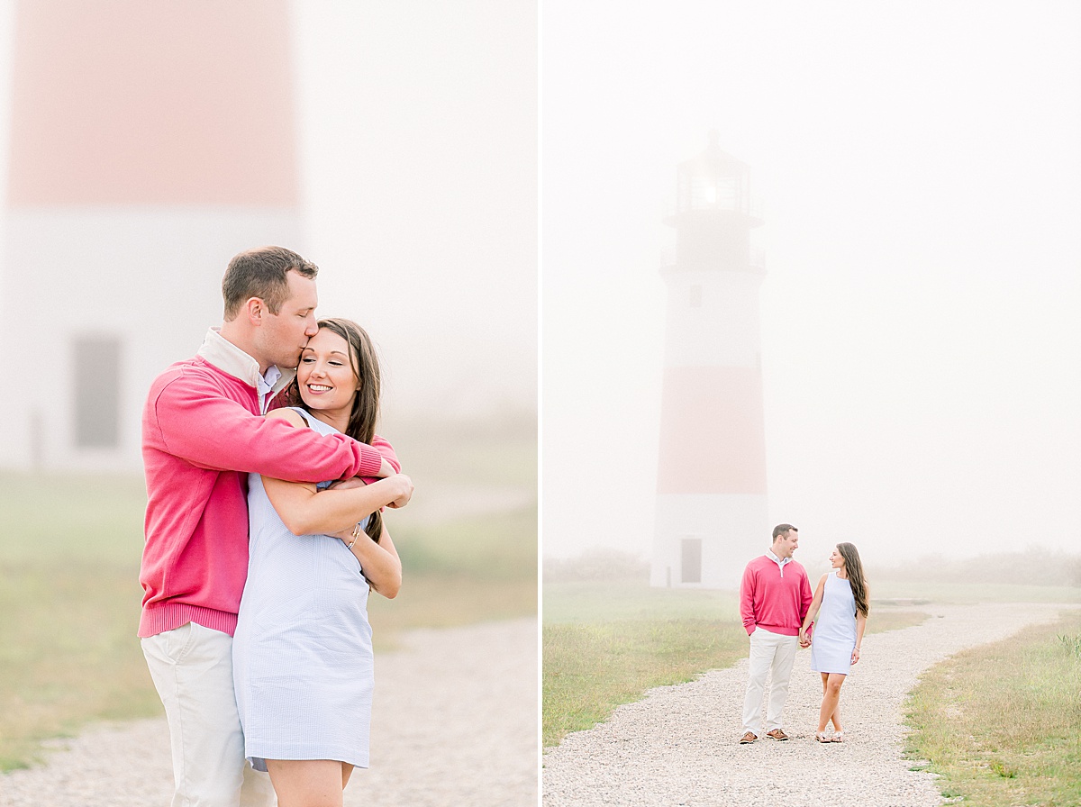 Nantucket Engagement Photos at the Sankaty Lighthouse with Tyler and Kaitlyn