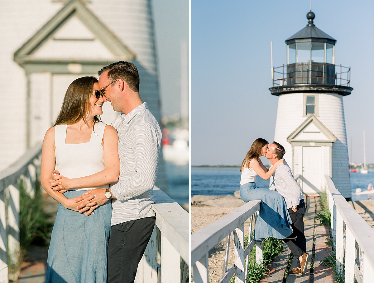 Maddy and Tommy's Nantucket Engagement at Brant Point Lighthouse