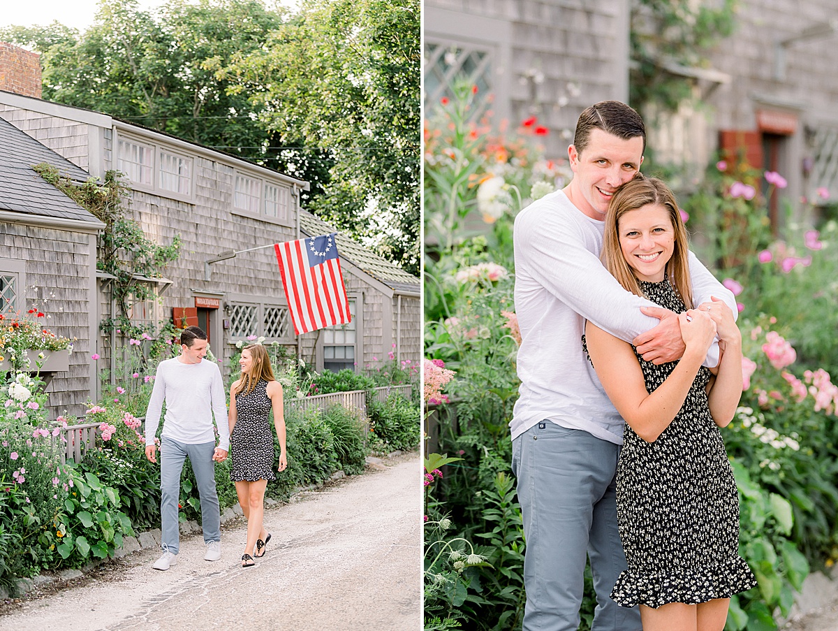Kaelyn and Andrew's Summer Nantucket Engagement Photos in Sconset