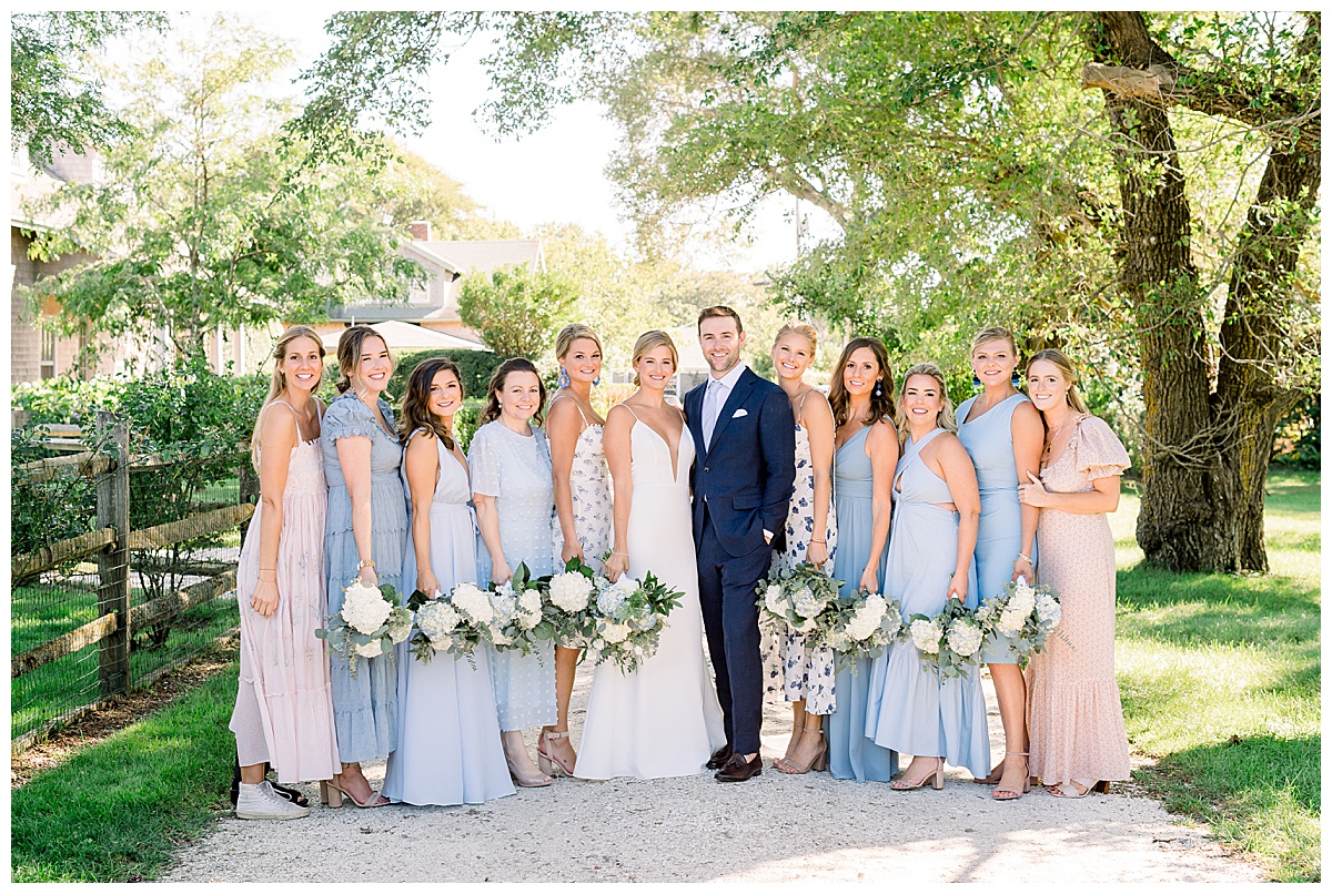 Haley and Michael's Nantucket Wedding Bridal Party in Sconset