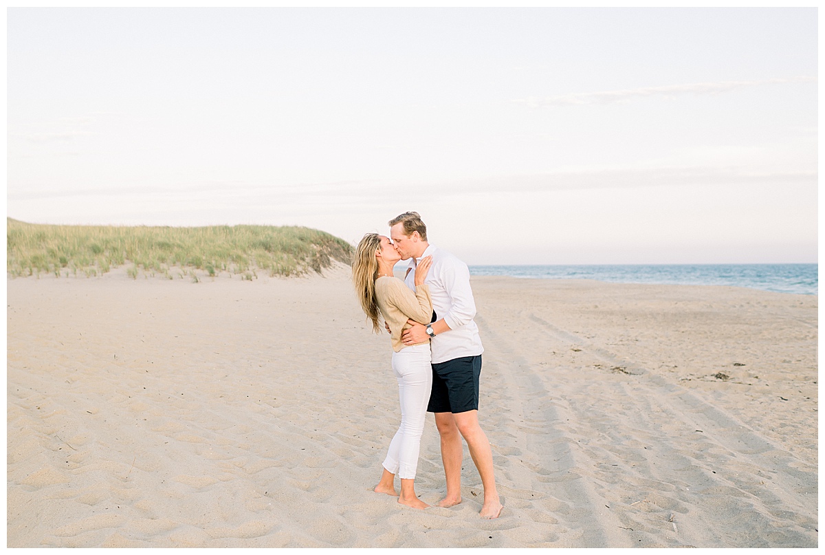 Sammy and John's Romantic Nantucket Engagement at Miacomet Beach