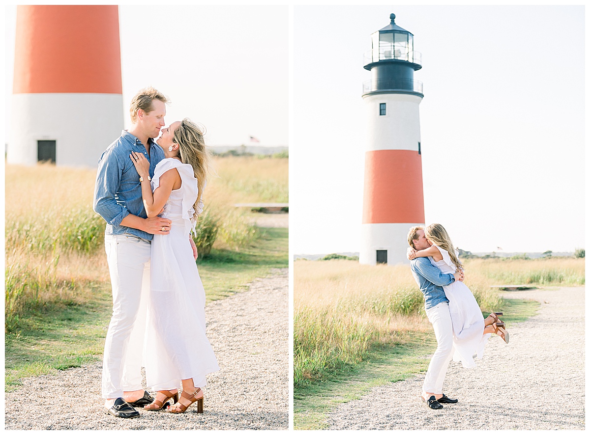 Sammy and John's Romantic Nantucket Engagement at Sankaty Lighthouse