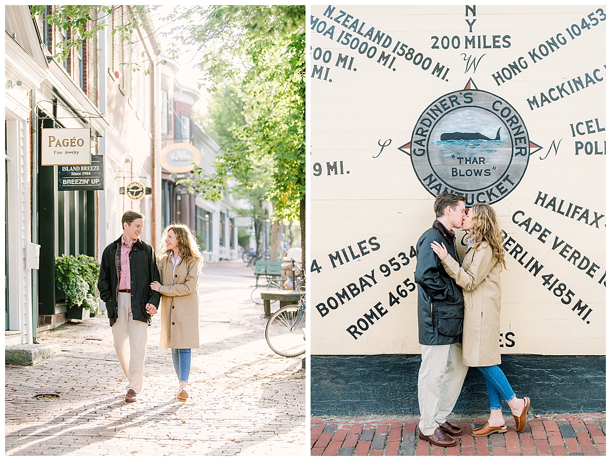 Caroline and Adam's Nantucket Downtown Engagement