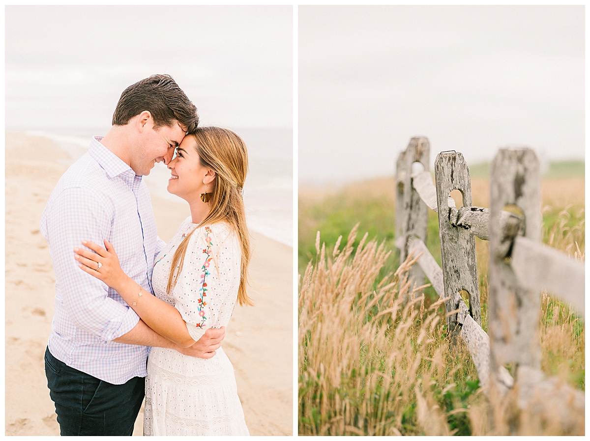 Rose and Ollie's Nantucket Engagement photos in Madaket