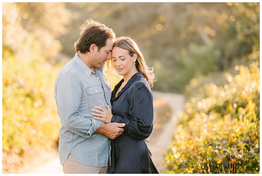 Calista and David in golden light for their Nantucket engagement session. 